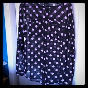 AMISU Blouse LAVENDAR DOTS